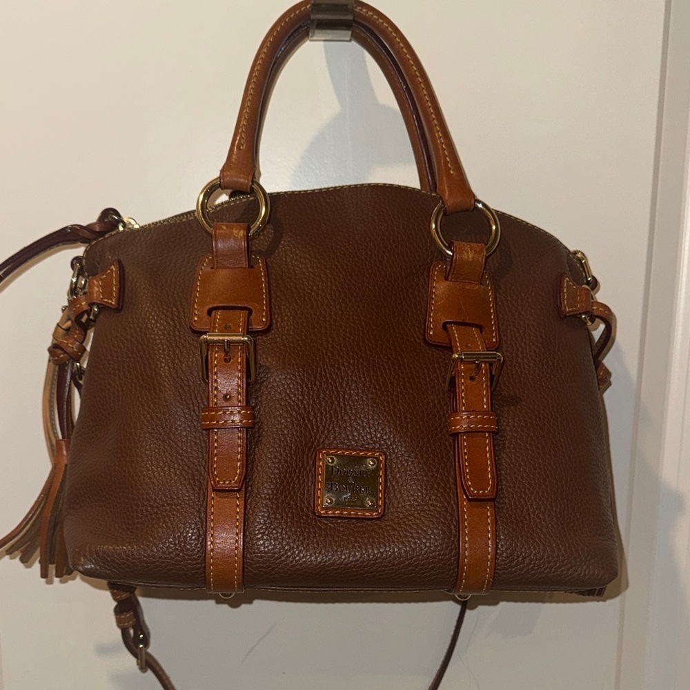Dooney & Bourke Brown Pebble Leather Florentine Satchel
